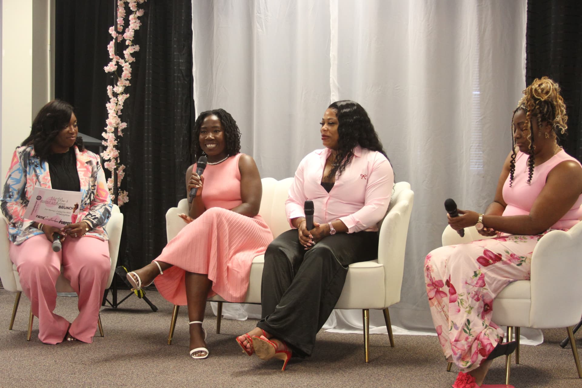 Jay How hosting a conversation with women at an HMRAN brunch