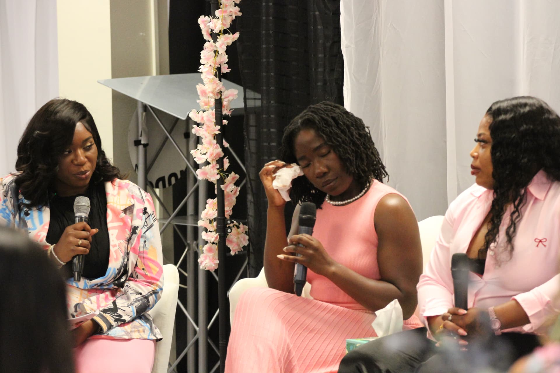 An emotional moment shared between panelists